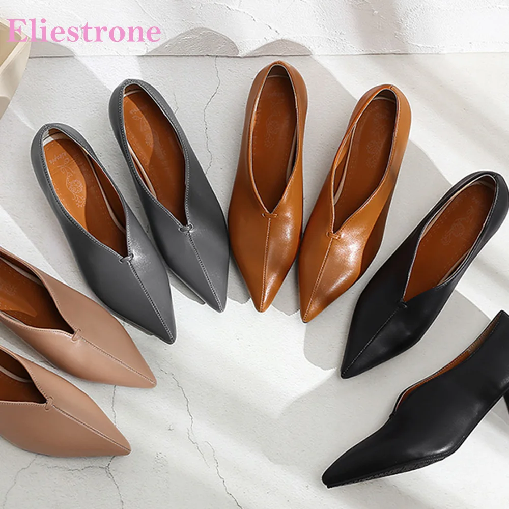 Women'S Shoes Big Feet - Thương Hiệu Mới Mũi Nhọn Đen