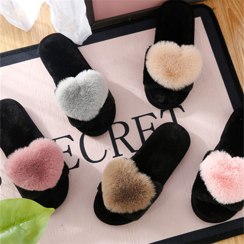 Women'S Shoes For Fall - crriflz Women's Plush Heart Slippers Warm