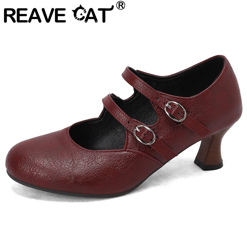 Women'S Shoes Big Feet - REAVE CAT Brand Ladies Pumps Round
