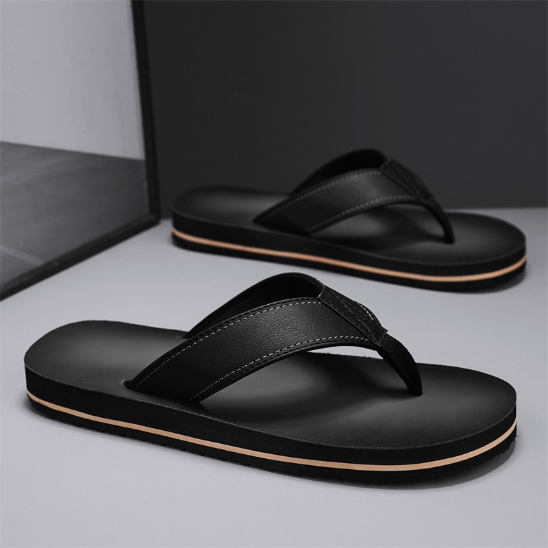 Thong Flat Sandal - Men's Vintage Washed Faux Leather Flip