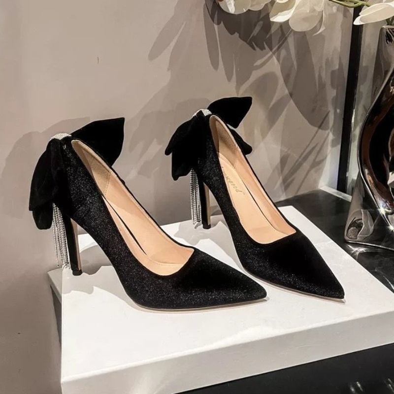Black With Bow Stilito Woman P - đánh giá và giá Women Shoes Quick Delivery