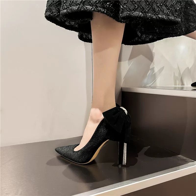 Black With Bow Stilito Woman P - đánh giá và giá Women Shoes Quick Delivery