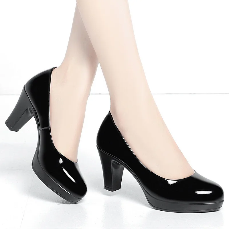 6cm 8cm Plus Size 34-42 Elegan - đánh giá và giá Patent Leather Pump
