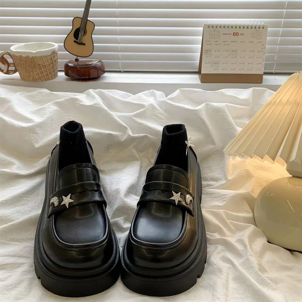 Retro Black Spring and Autumn  - đánh giá và giá Women Shoes Quick Delivery