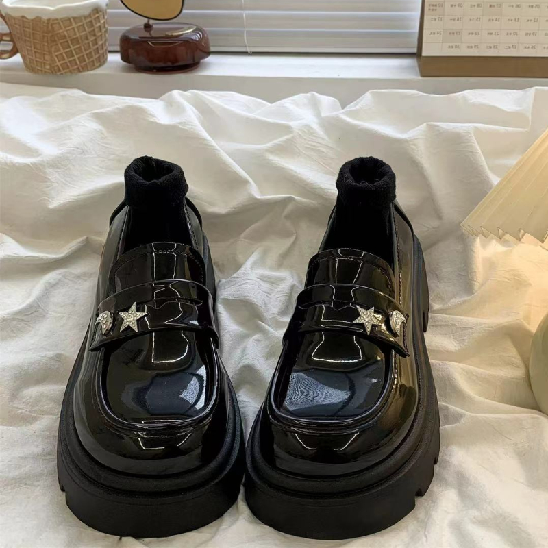Retro Black Spring and Autumn  - đánh giá và giá Women Shoes Quick Delivery