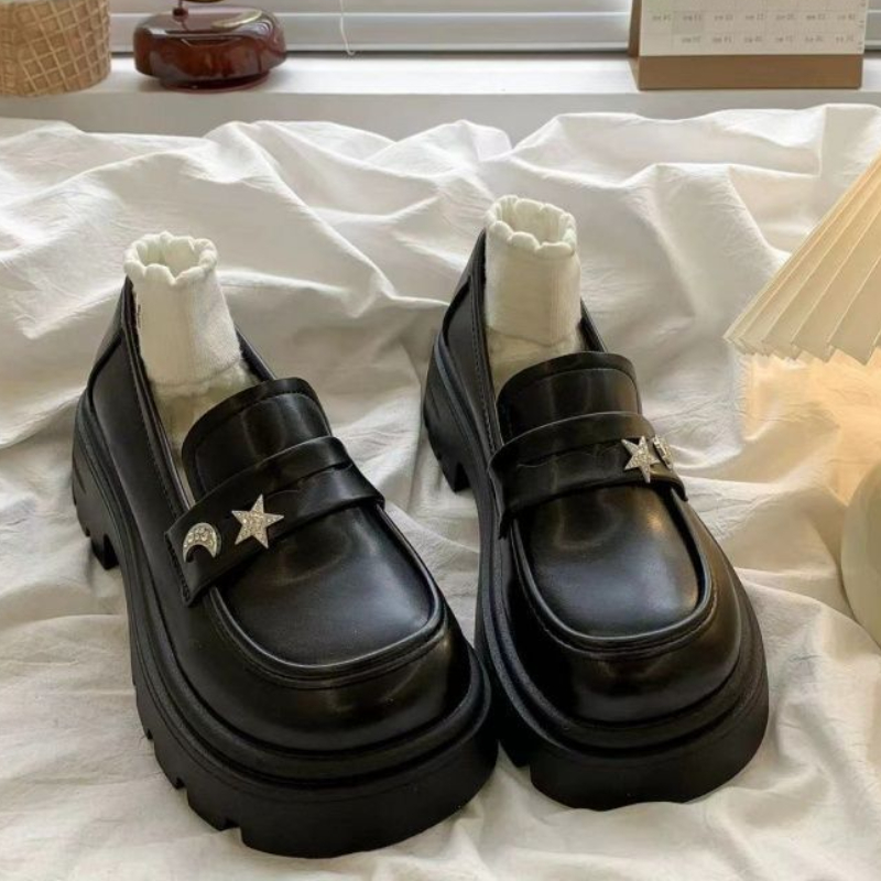 Retro Black Spring and Autumn  - đánh giá và giá Women Shoes Quick Delivery