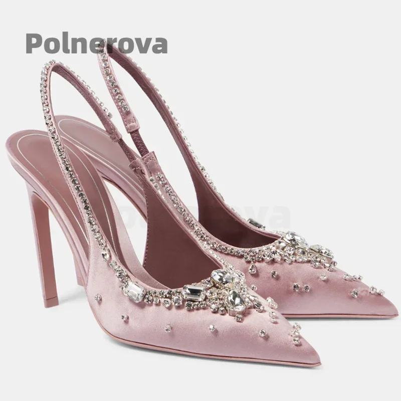 Satin Crystal Chain Slingback  - đánh giá và giá Women'S Shoes Trendy