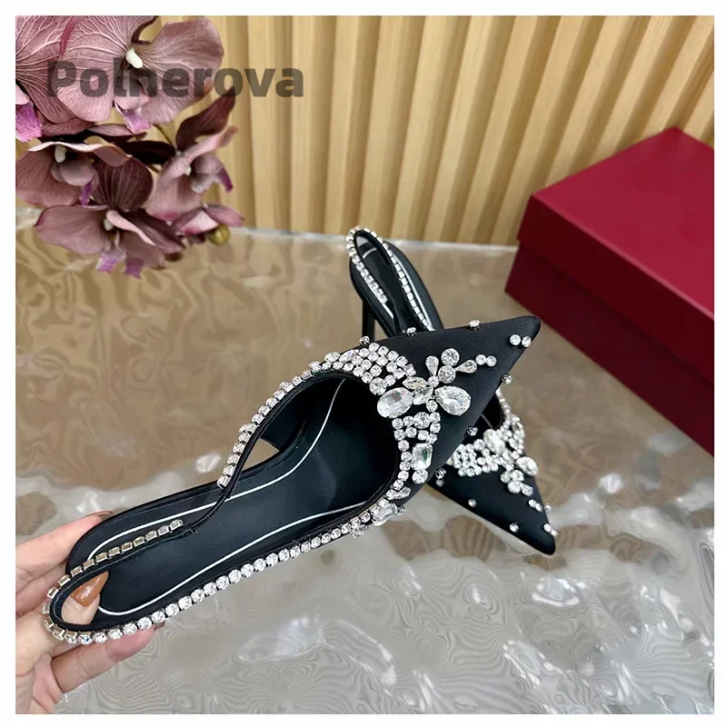 Satin Crystal Chain Slingback  - đánh giá và giá Women'S Shoes Trendy