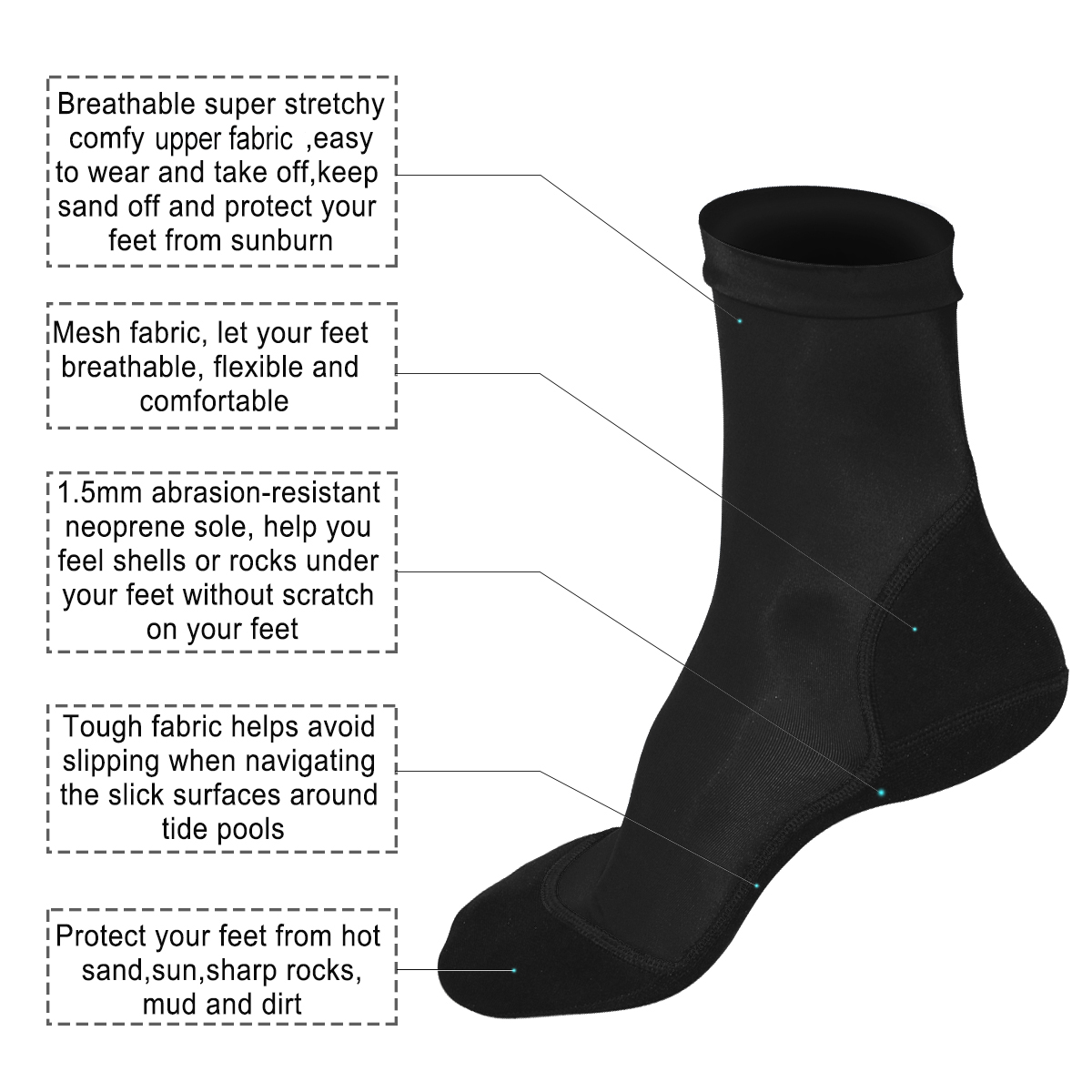 Neoprene Fin Socks for Sand Be - đánh giá và giá Women'S Shoes For Neuropathy