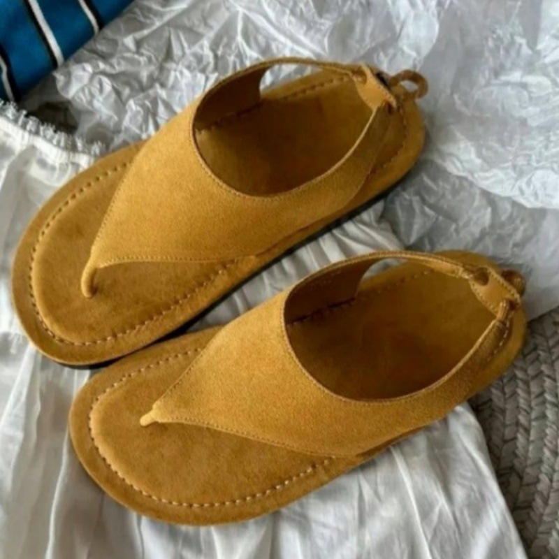 Korean Minimalist Suede Slingb - đánh giá và giá Thong Flat Sandal