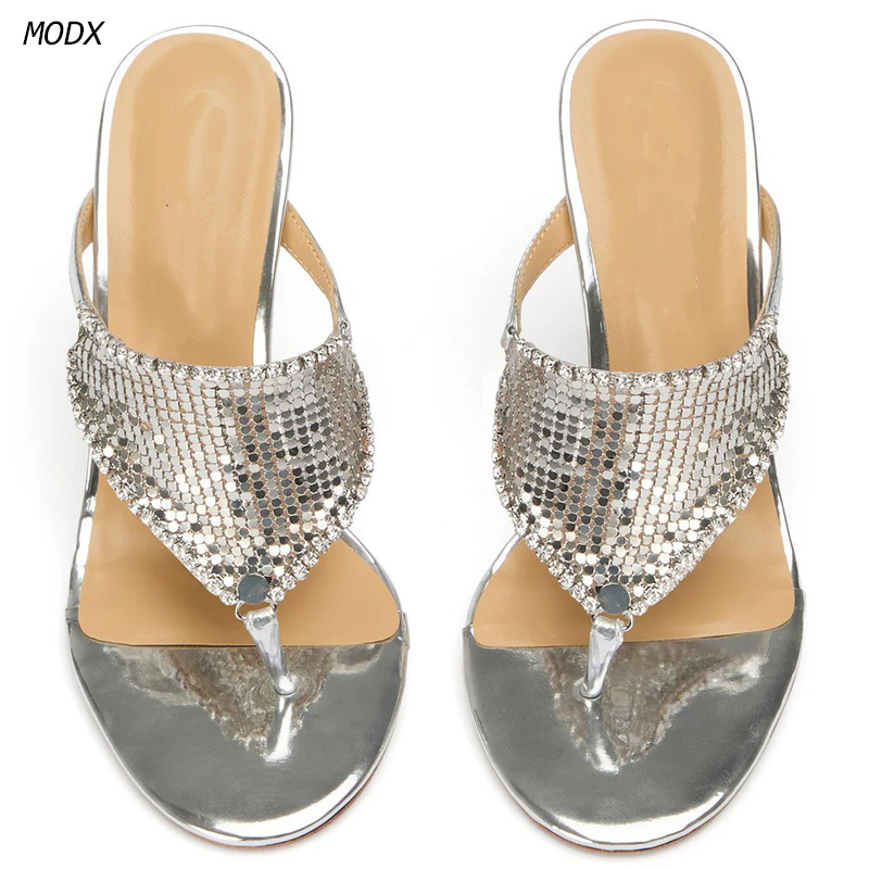 Women Silver Metallic Thong Mu - đánh giá và giá Thong Flat Sandal