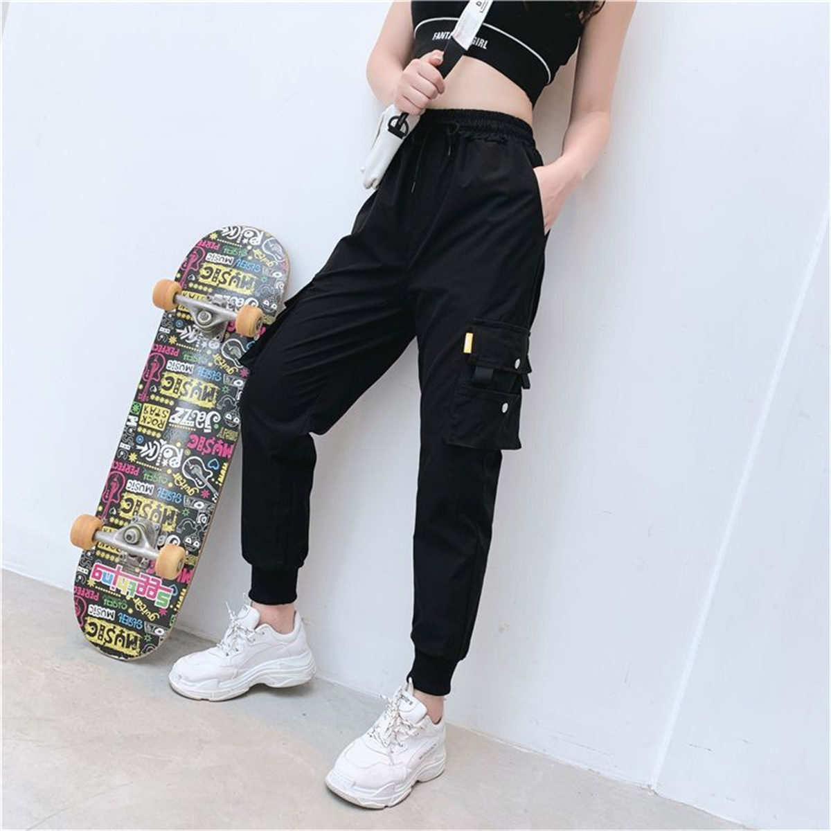 Black Cargo Pants Women Casual - đánh giá và giá Women Shoes Joggers