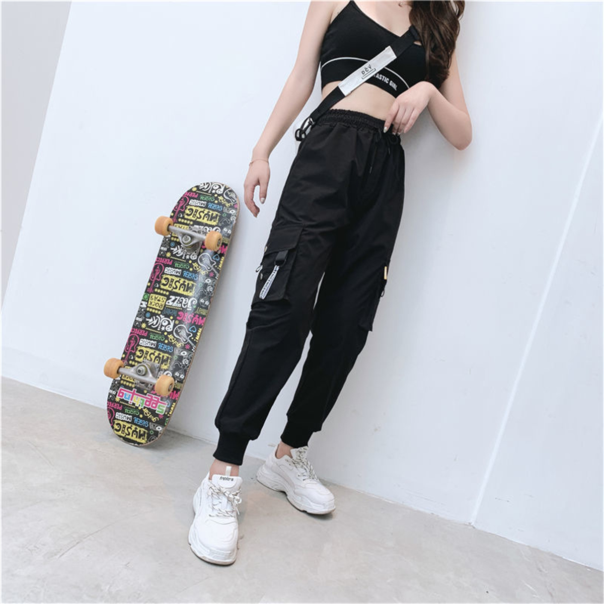 Black Cargo Pants Women Casual - đánh giá và giá Women Shoes Joggers