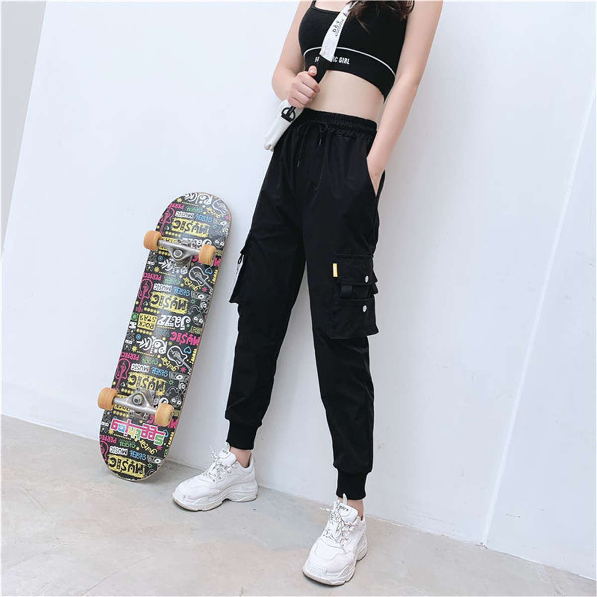 Black Cargo Pants Women Casual - đánh giá và giá Women Shoes Joggers