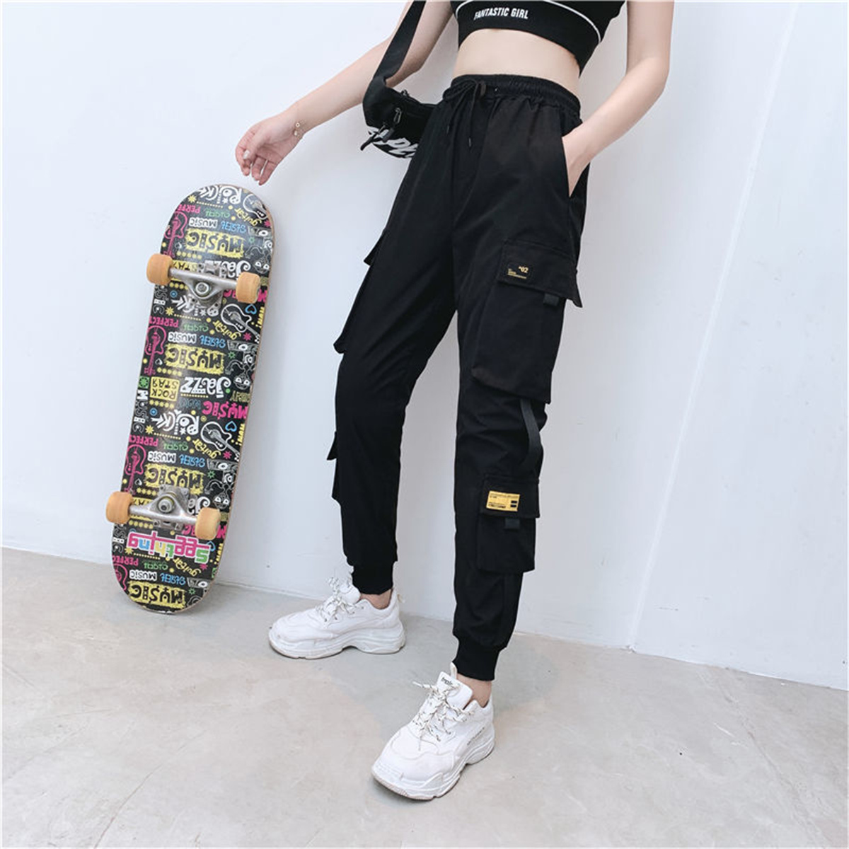 Black Cargo Pants Women Casual - đánh giá và giá Women Shoes Joggers