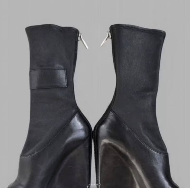 Black leather wedges peep toe  - đánh giá và giá Women'S Shoes Paris