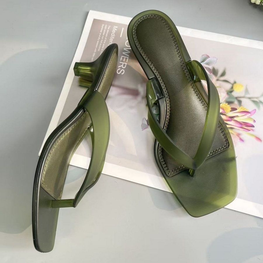 Korean Muted Tone Olive Green  - đánh giá và giá Thong Flat Sandal