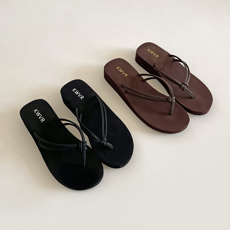 Women Brown Flip Flops Summer  - đánh giá và giá Thong Flat Sandal