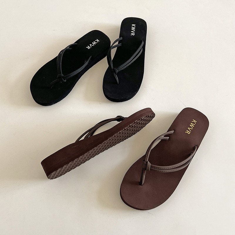 Women Brown Flip Flops Summer  - đánh giá và giá Thong Flat Sandal