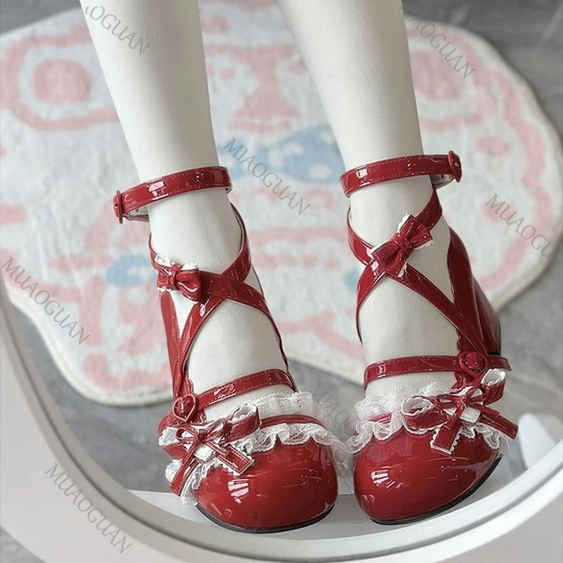 Lolita Red High Heels Cute pum - đánh giá và giá Patent Leather Pump