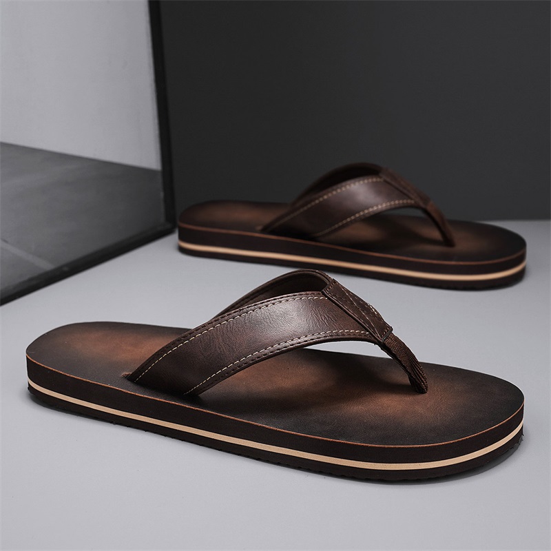 Men's Vintage Washed Faux Leat - đánh giá và giá Thong Flat Sandal