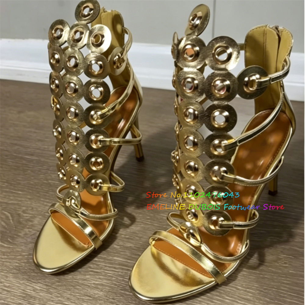 Gold Metal Circle Decor High H - đánh giá và giá Women'S Shoes Trendy