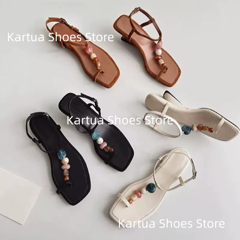 Women's Black Suede Colorful B - đánh giá và giá Thong Flat Sandal