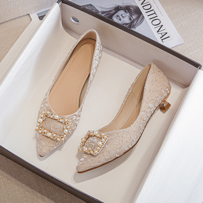 Ivory Textured Satin Pointed T - đánh giá và giá Women'S Shoes For Work